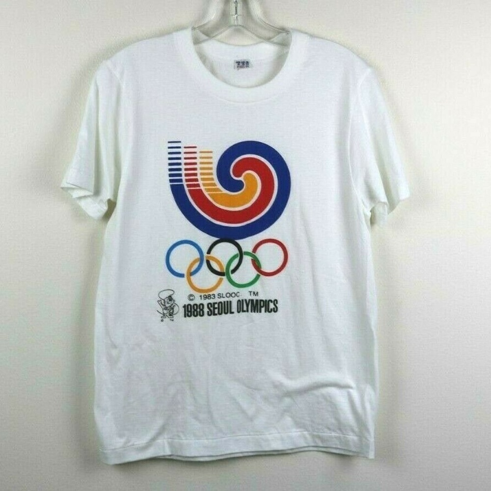 Vintage Olympics Mens Shirt 1988 Seoul Korea Small - Picture 1 of 7